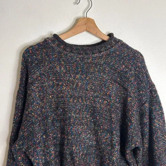 Vtg Barnes storm Multicolor Knit wool alpaca mohair blend Men's Sweater size M - Picture 3 of 9